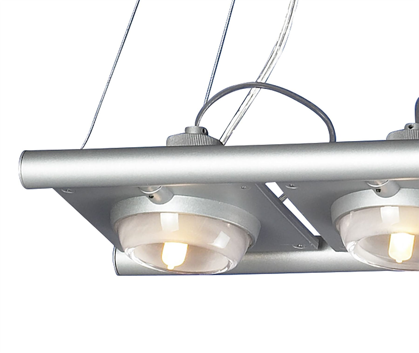 Mantra (0040 003) Ull Rectangular Pendant 4 Light G9 Silver Grey