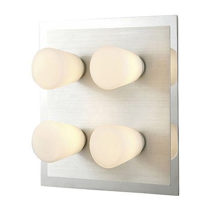 Diyas IP44 Cone Flush  4 Light G9 Polished Chrome & Aluminium/Opal Glass Ceiling Light Fitting