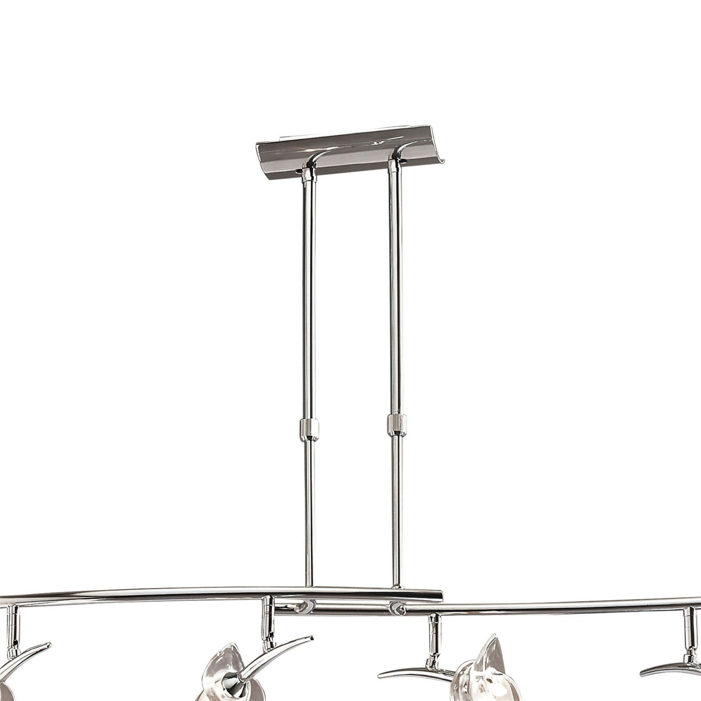 Mantra M0320 Flavia Telescopic Pendant Linear Bar 4 Light G9 with Adjustable Heads, Polished Chrome
