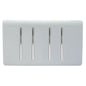Trendi 4 Gang 3 Way Intermediate Artistic Modern Glossy 10 Amp Rocker Light Switch Silver