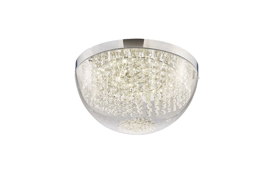 Diyas Harper 40cm Large Flush  21W 1600lm LED 4000K Polished Chrome/Crystal, 3yrs Warranty Crystal Ceiling Light Fitting