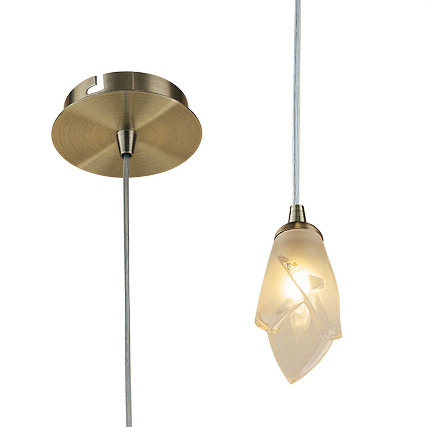 Mantra Pietra 10cm Pendant 1 Light G9, Antique Brass