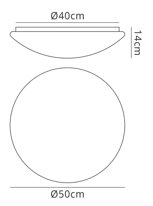 Mantra Fusion M3671 Zero Ceiling/Wall 28W LED Large 3000K, 2800lm, White Acrylic, 3yrs Warranty - M3671 Ceiling