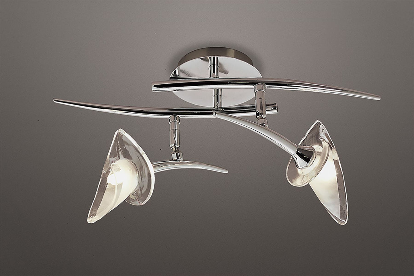 Mantra M0316 Flavia Linear Spot Light 2 Light G9 with Adjustable Heads, Polished Chrome