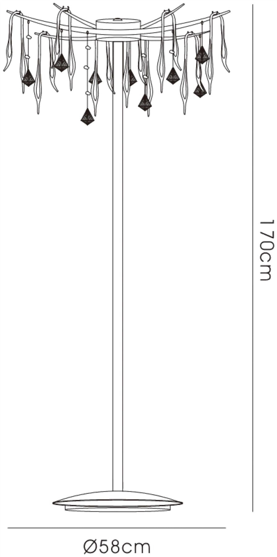 Diyas Cygnet Floor Lamp 6 Light G4 Polished Chrome/White Glass/Crystal, NOT LED/CFL Compatible Item Weight: 15kg