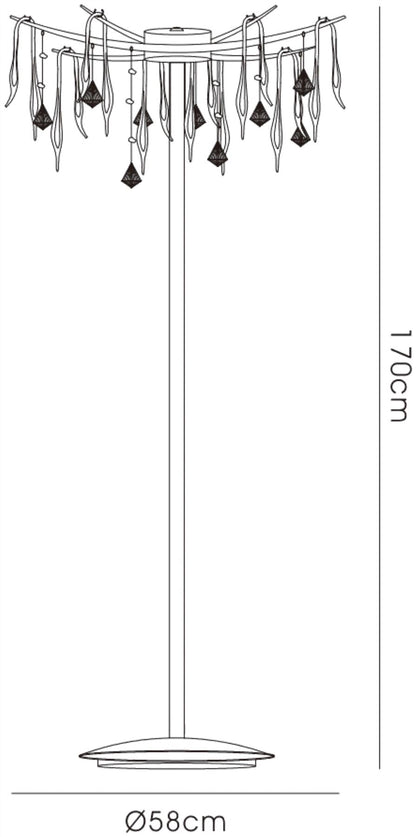 Diyas Cygnet Floor Lamp 6 Light G4 Polished Chrome/White Glass/Crystal, NOT LED/CFL Compatible Item Weight: 15kg
