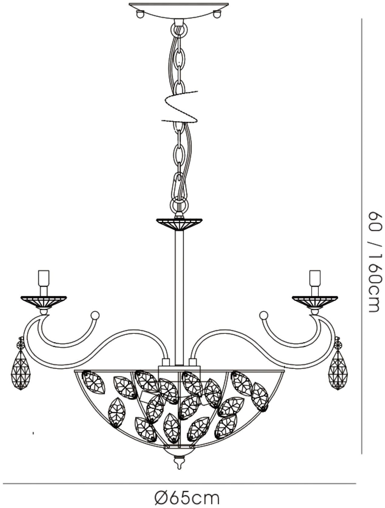Diyas Galilea 65cm  6+3 Light G9 Polished Chrome/Crystal Ceiling Pendant Light Fitting