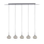 Diyas Chelsie Linear  5 Light G9 Line Polished Chrome/Clear Beaded Glass Ceiling Pendant Light Fitting