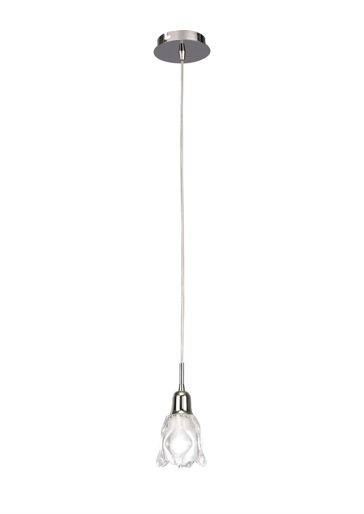 Mantra Amel 12cm Pendant 1 Light L1/SGU10, Polished Chrome, CFL Lamps INCLUDED