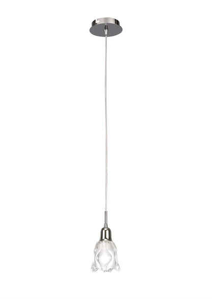 Mantra Amel 12cm Pendant 1 Light L1/SGU10, Polished Chrome, CFL Lamps INCLUDED