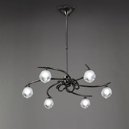 Mantra Fragma 69cm Telescopic Convertible To Semi Flush 6 Light G9, Black Chrome