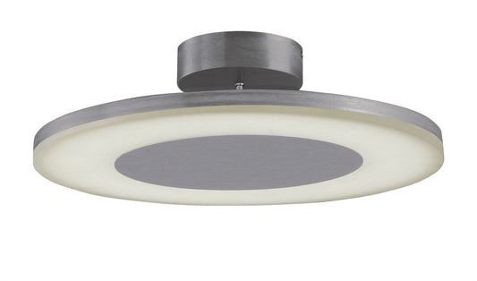 Mantra Hemisferic 48cm Ceiling 1 X 36W LED Round 3000K, 3240lm, Satin Aluminium/Frosted Acrylic, 3yrs Warranty Ceiling