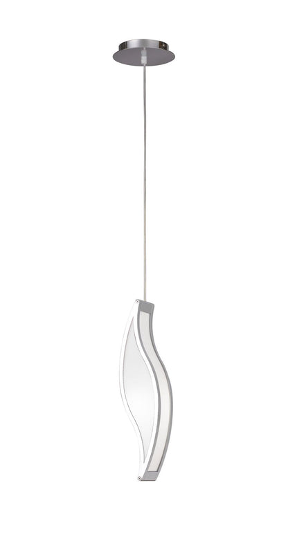 Mantra Sintesys 15cm Pendant E27 1 Light E27, Polished Chrome/White Acrylic, CFL Lamps INCLUDED