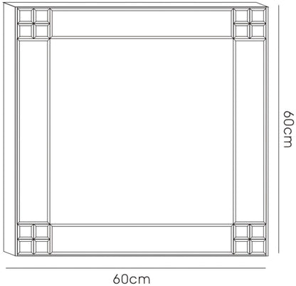 Diyas Home Vita 60cm x 60cm Square Cut Detailed Mirror (Can Only Be Shipped On A Pallet, Additional Charges May Apply.) Mirrors