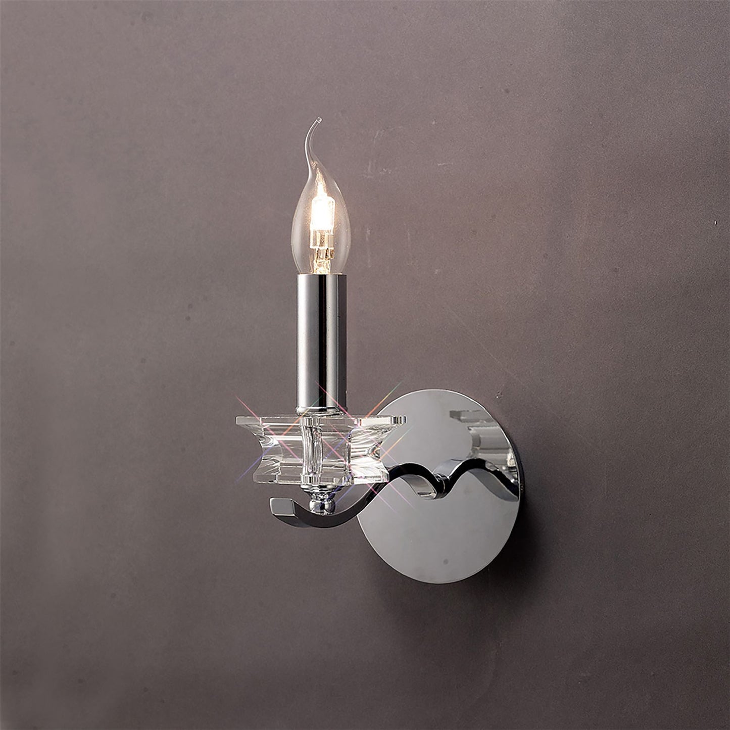 Diyas Nydia Wall Light 1 Light E14 Polished Chrome/Crystal