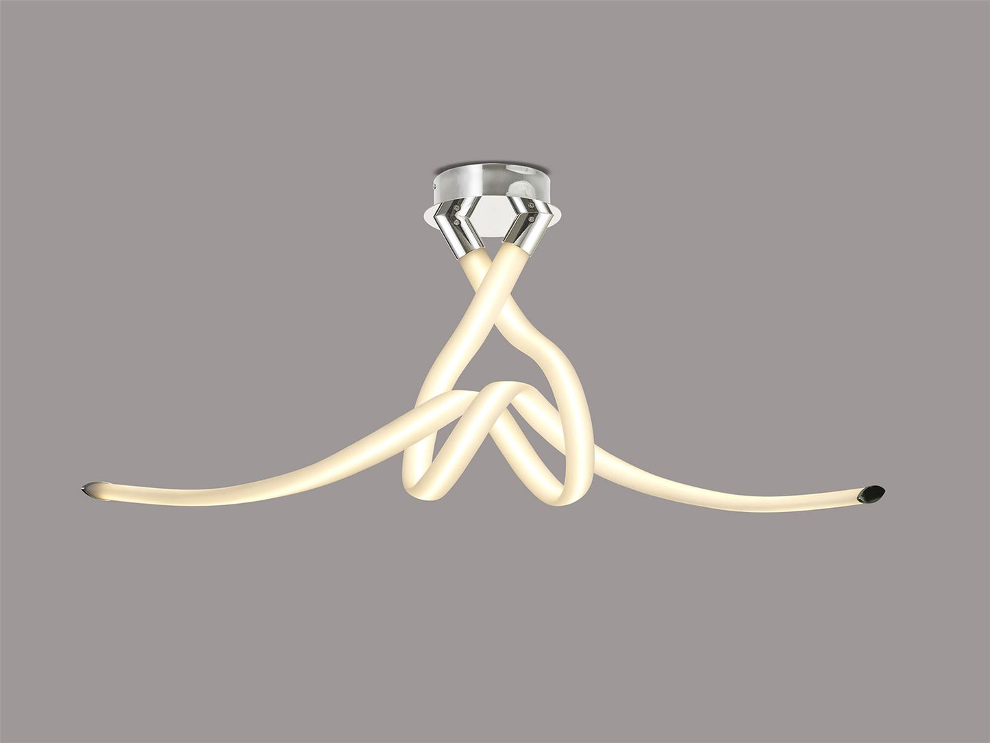 Mantra Armonia Semi Flush Bow, 50W LED, 3000K, 3750lm, Polished Chrome, Frosted Acrylic, 3yrs Warranty Ceiling