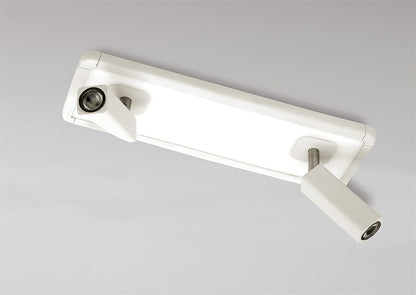 Mantra M5255 Ibiza Ceiling Light, Wall 2 Head with Backlit Light 2x5W+10W LED White, 1500lm, 4000K, 3yrs Warranty