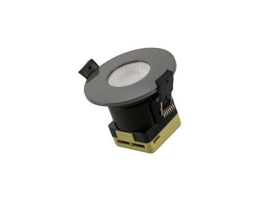 Trendi Switch Dimmable IP65 CCT LED Fire Rated Downlight in Warm Grey