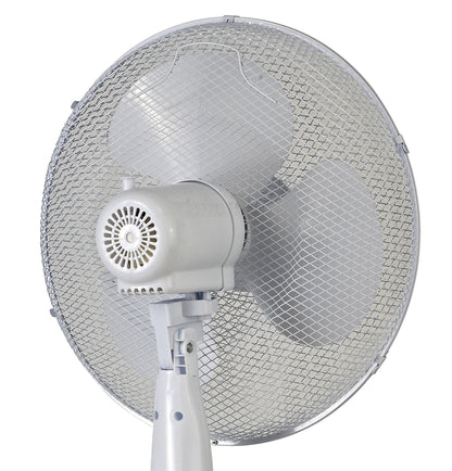 Airo 45W 16 Inch 3 Speed Oscillating Pedestal Fan in White