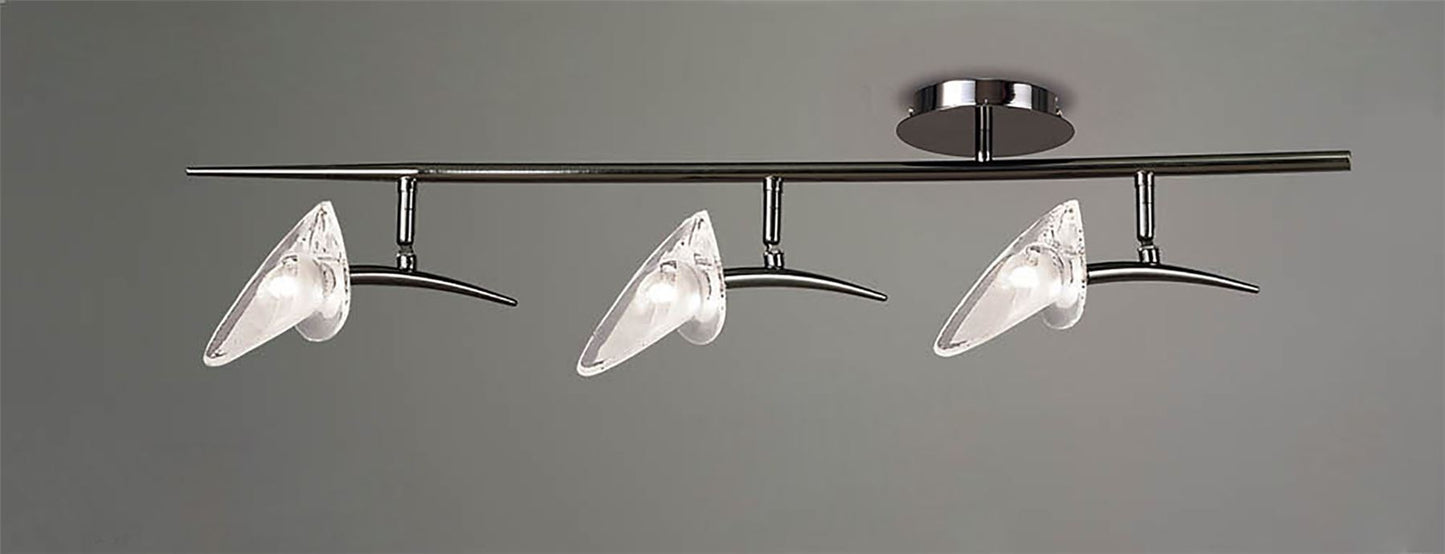 Mantra Flavia Linear Spot Light 3 Light G9 with Adjustable Heads, Black Chrome