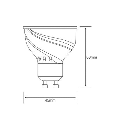 Luxram Curvodo LED GU10 5.5W Warm White 3000K 450lm (White) LED