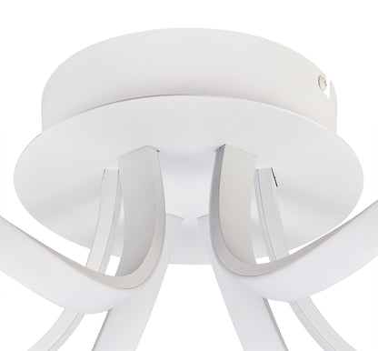 Mantra Knot Led Blanco M6035 Knot Blanco Ceiling 48cm Round 3 Looped Arms 36W LED 2800K, 2520lm, White/ Frosted Acrylic, 3yrs Warranty - M6035 Ceiling