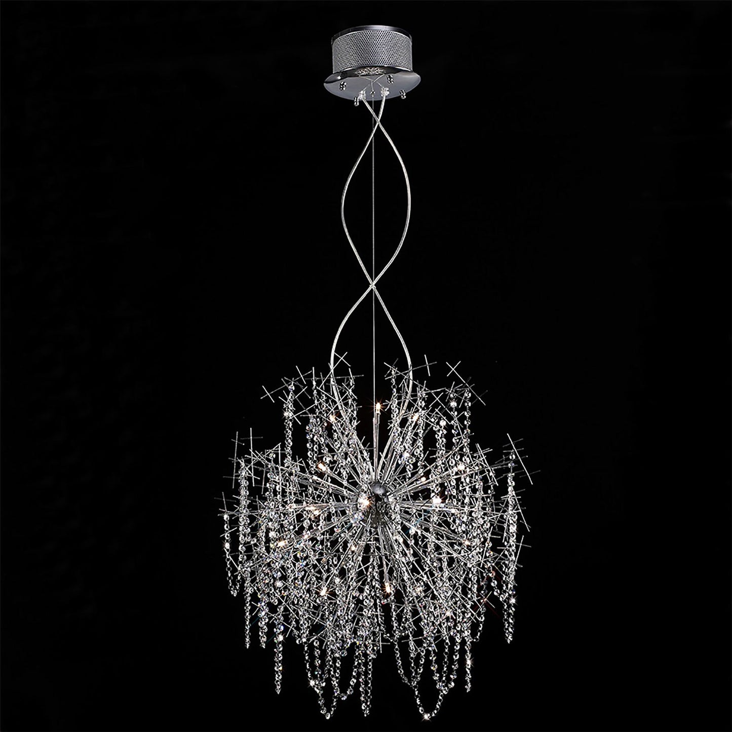 Diyas Lexi 85cm  22 Light G4 Polished Chrome/Crystal, NOT LED/CFL Compatible Item Weight: 15kg Ceiling Pendant Light Fitting