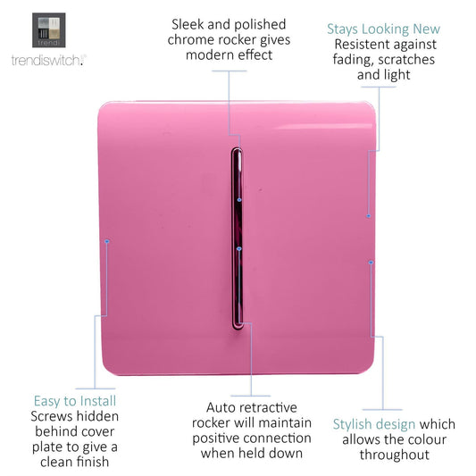 Trendi Artistic Modern Glossy Tactile Auto Retractive Door Bell Pink