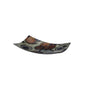 Diyas Home (DH) Ambre Glass Art Platter Rectangle Large Red/Orange/Multi-Colour Glitter