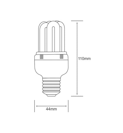 Luxram Super Mini 6U Supermini 6U E27 2700K 20W Compact Fluorescent Compact
