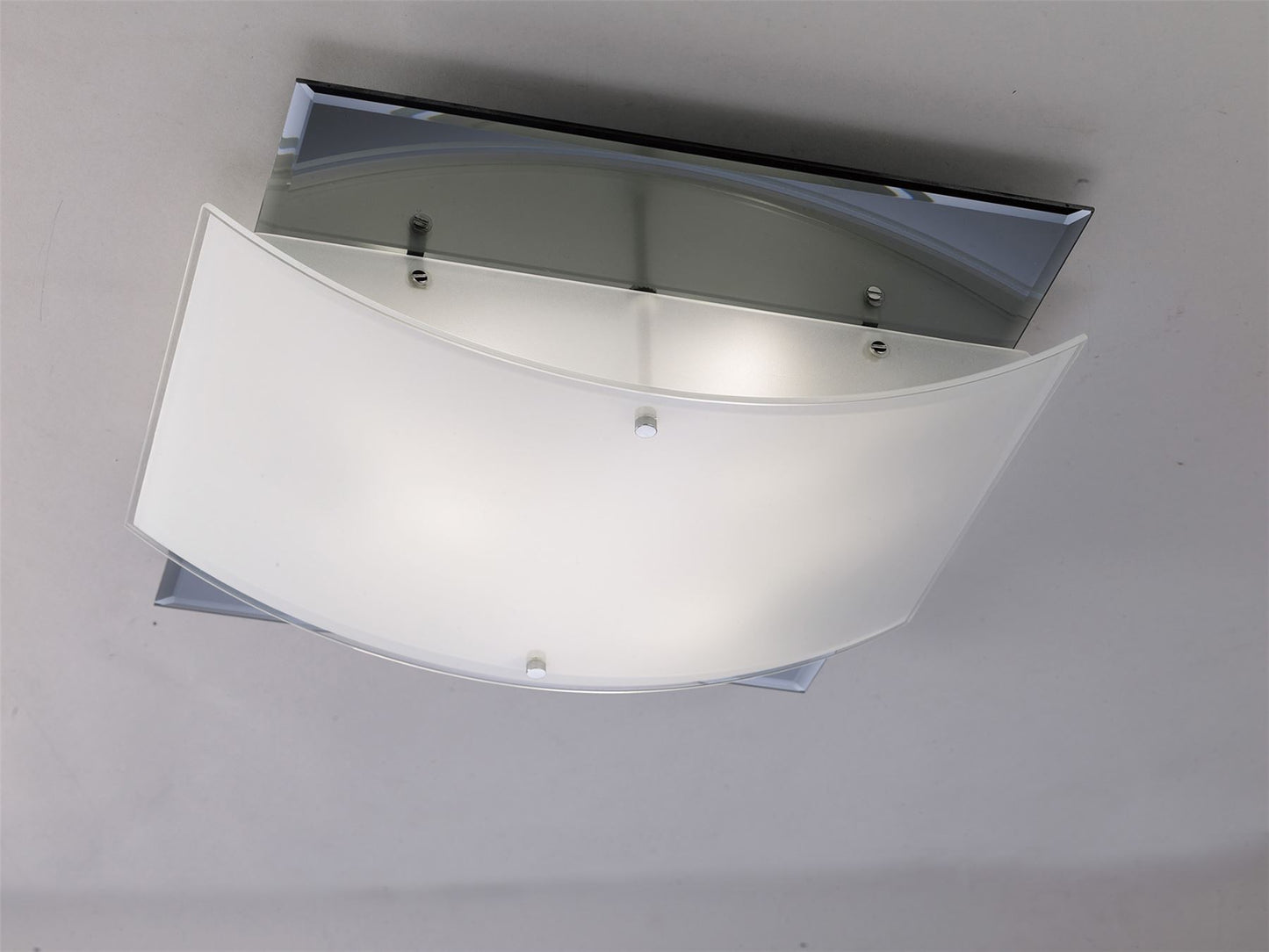Diyas Vito Flush  3 Light E27 Polished Chrome/Smoked Mirror Ceiling Light Fitting