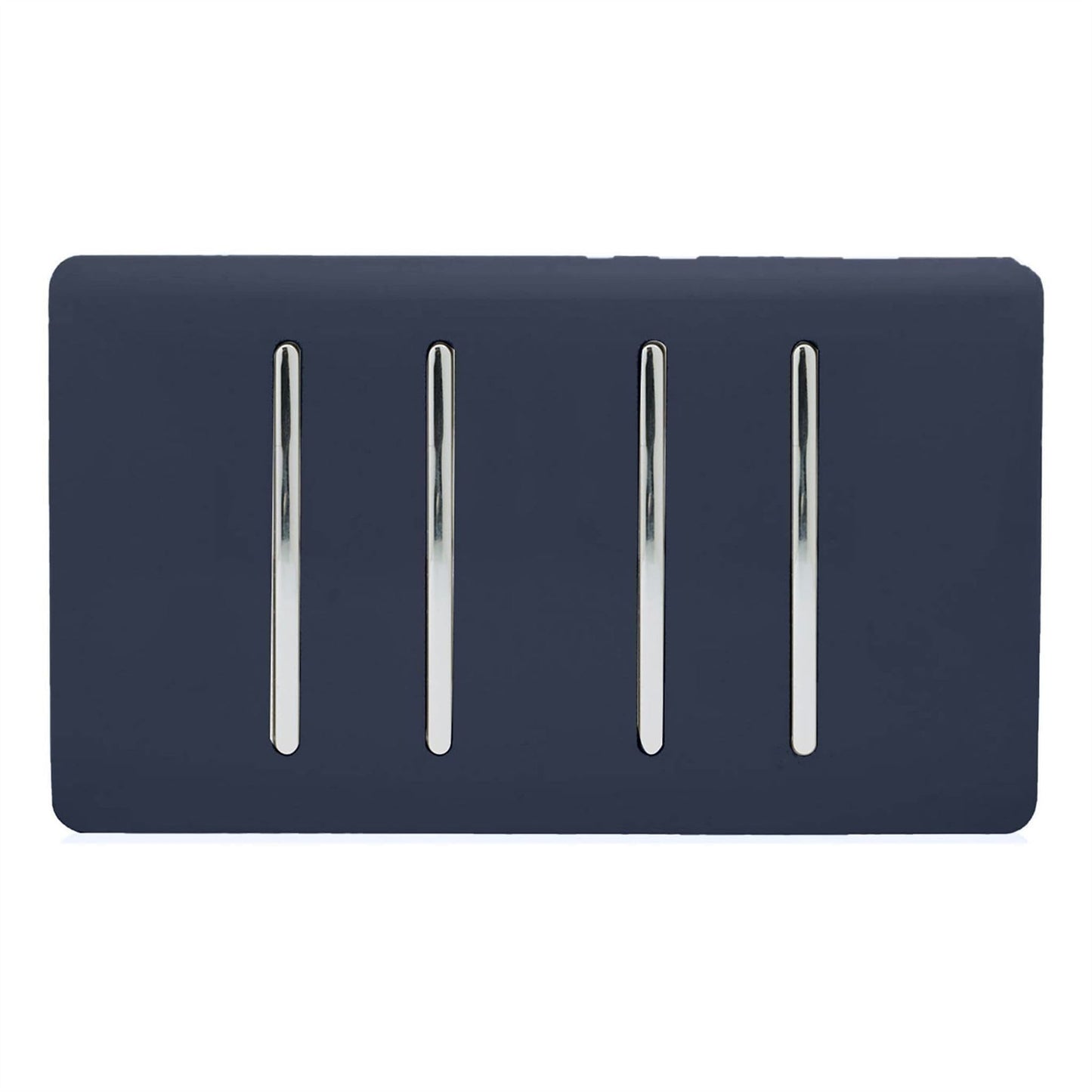 Trendi 4 Gang (2 Way & 3xIntermediate) Glossy 10 Amp Rocker Light Switch Navy