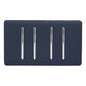 Trendi 4 Gang (2 Way & 3xIntermediate) Glossy 10 Amp Rocker Light Switch Navy