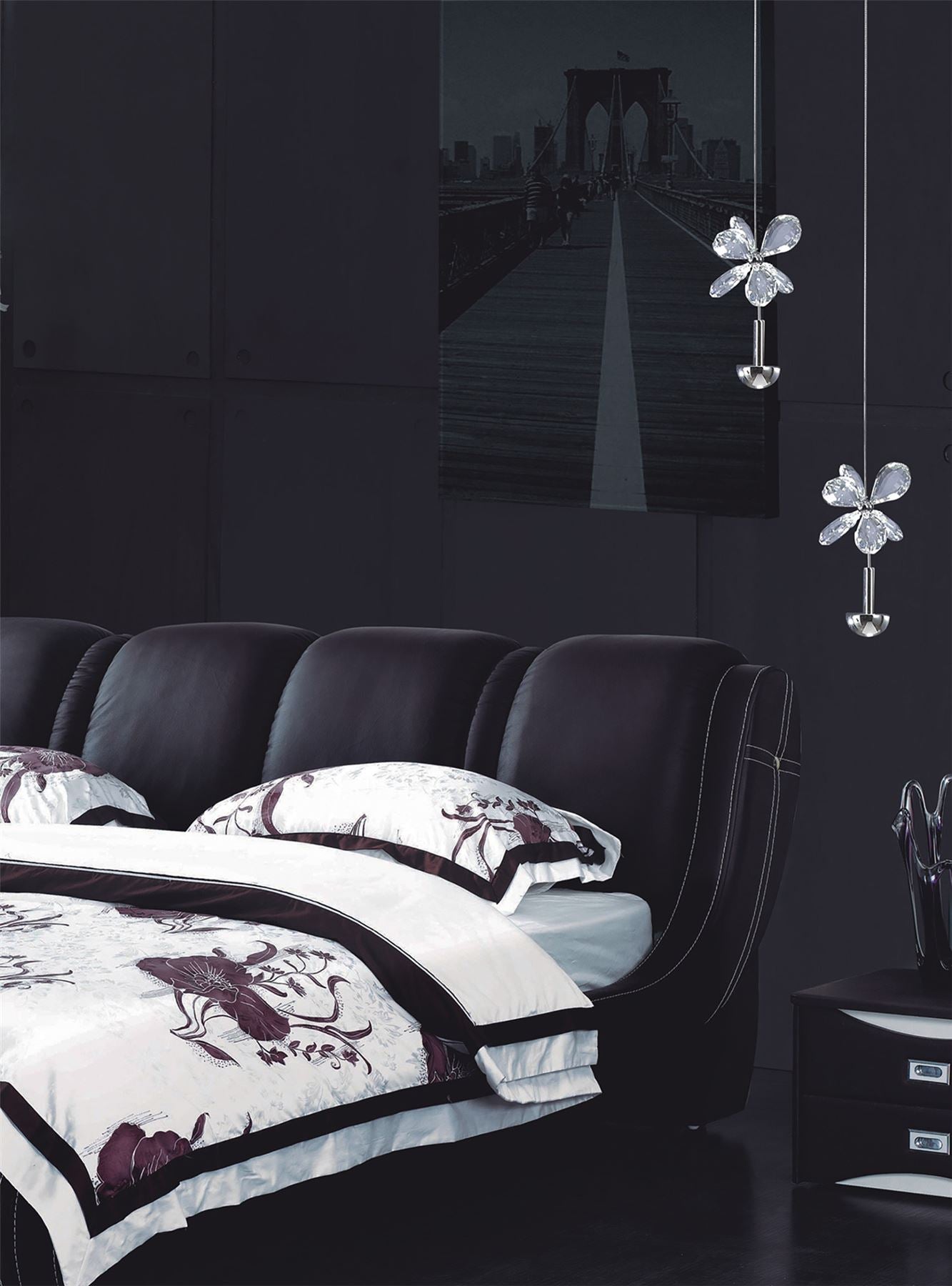 Diyas Aviva 12cm  1 Light 4000K LED Polished Chrome/Crystal Ceiling Pendant Light Fitting