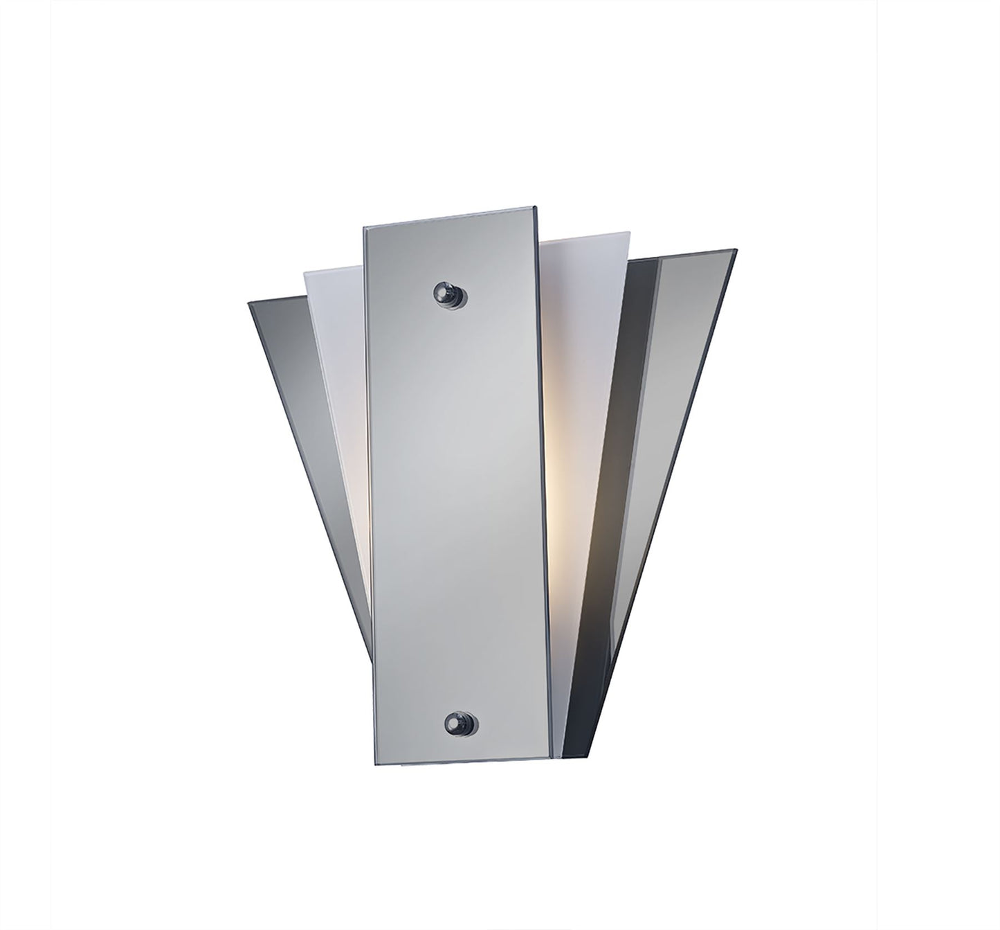 Deco Atlantis 250 x 260mm Wall Light, 1 Light E27 Smoked Mirror/Frosted