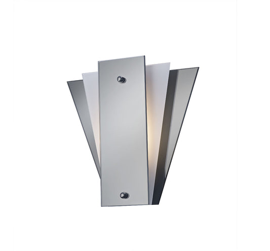Deco Atlantis 250 x 260mm Wall Light, 1 Light E27 Smoked Mirror/Frosted