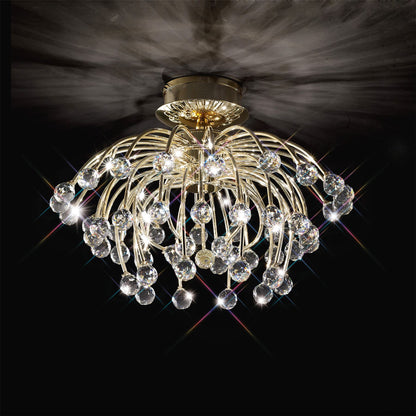 Diyas Xeena 60cm  10 Light G4 French Gold/Crystal, NOT LED/CFL Compatible Ceiling Light Fitting