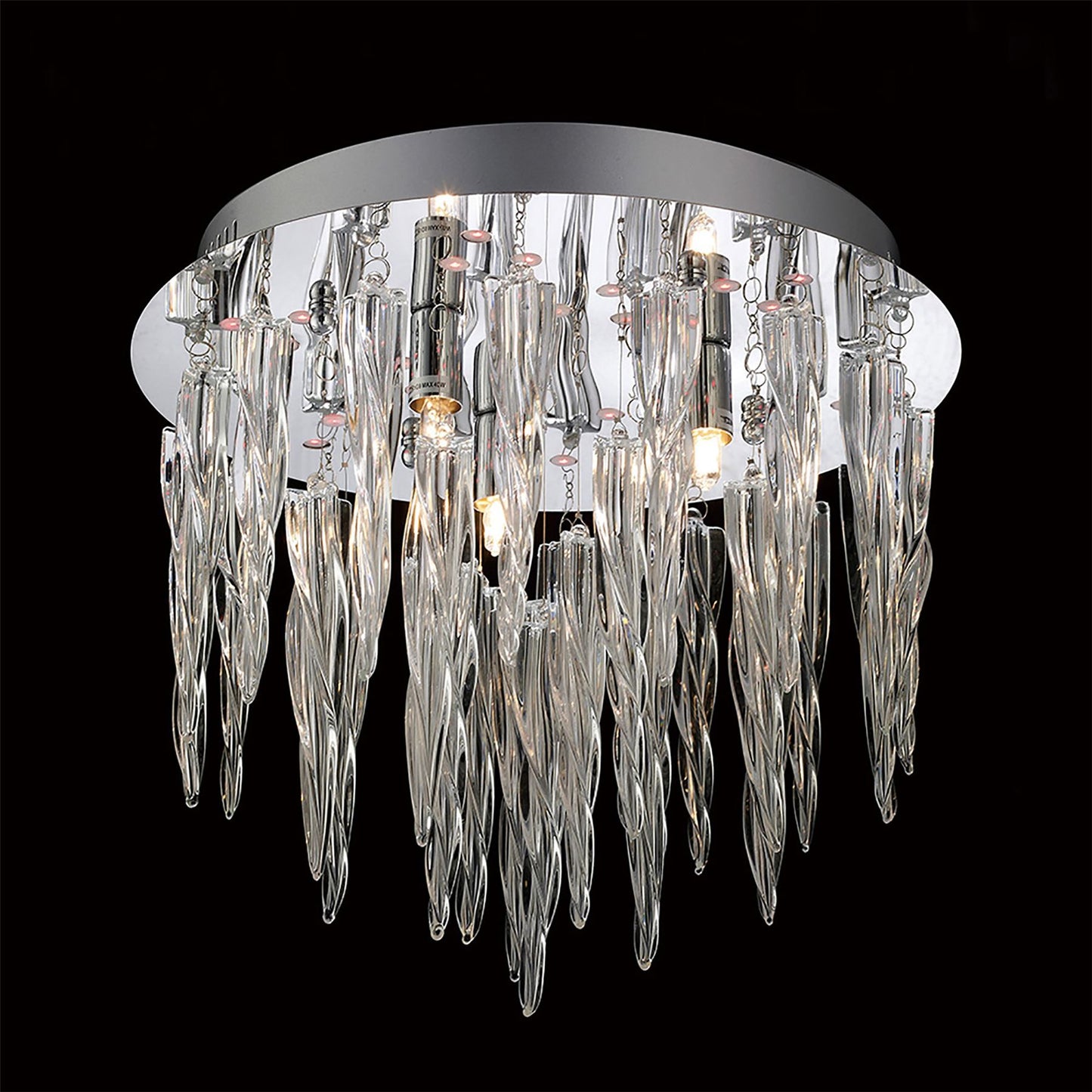 Diyas Tropez 30cm  3 Light G9 with RGB LEDs and Remote Control Polished Chrome/Glass Ceiling Light Fitting