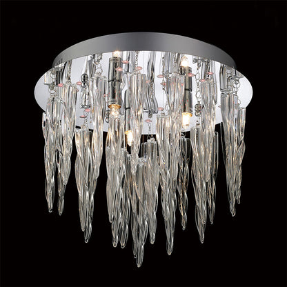 Diyas Tropez 30cm  3 Light G9 with RGB LEDs and Remote Control Polished Chrome/Glass Ceiling Light Fitting