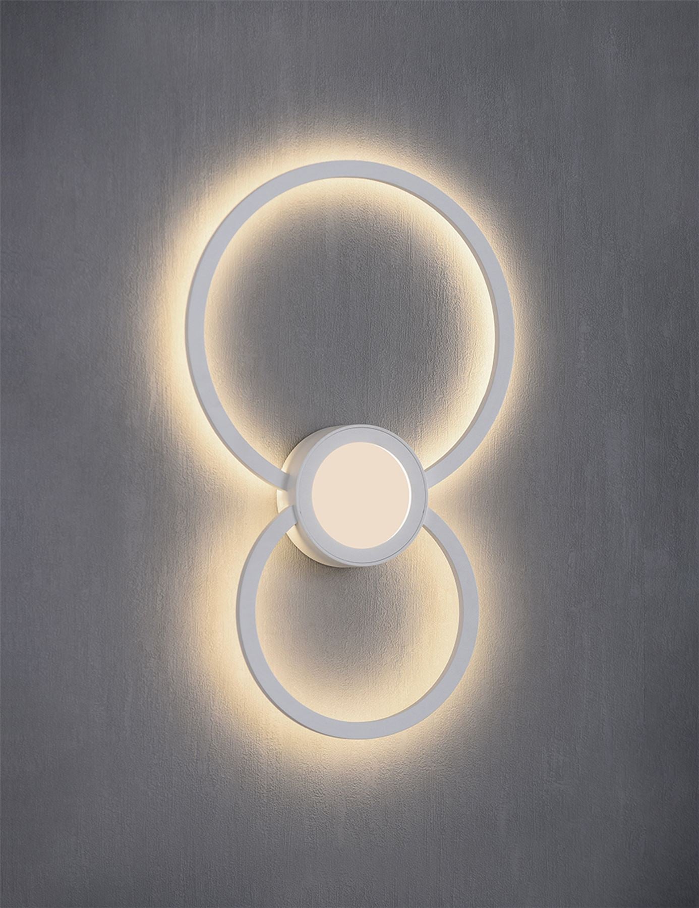 Mantra Fusion Mural Wall Light Circles, Dimmable, 24W, 3000K, 1440lm, White, 3yrs Warranty