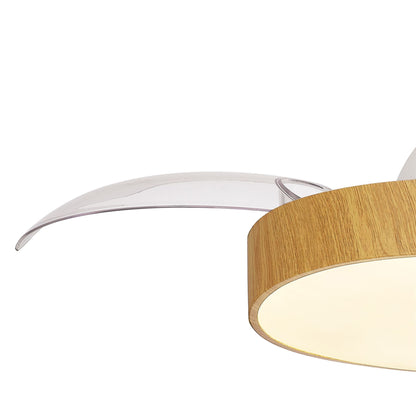 Alaska 43cm 45W LED Dimmable Ceiling Light With Built-In 25W DC Fan, 2700-5000K Remote & APP Control, 2500lm, Wood, 5yrs Warranty