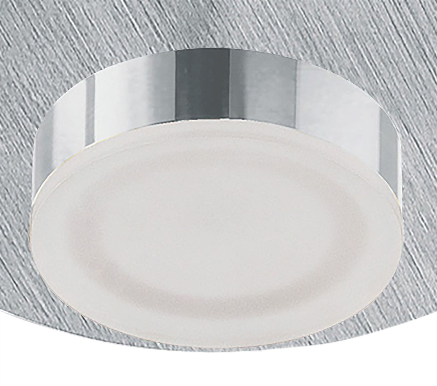 Mantra Fusion Marcel Recessed Down Light 4W LED Round 3000K IP44, 360lm, Satin Aluminium/Frosted Acrylic/Chrome, Cut Out: 70mm, Driver Included, 3yrs Warranty