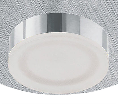 Mantra Fusion Marcel Recessed Down Light 4W LED Round 3000K IP44, 360lm, Satin Aluminium/Frosted Acrylic/Chrome, Cut Out: 70mm, Driver Included, 3yrs Warranty