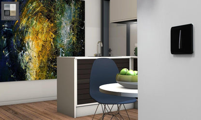 Trendi 1 Gang 2 Way Artistic Modern 10 Amp Rocker Light Switch Black ART-SS2BK