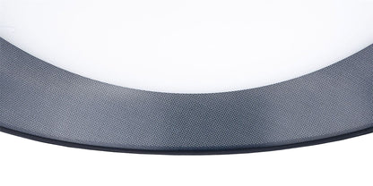 Mantra Nordica Plafones Nordica Flush Ceiling Light, 9 Light E27 Max 20W, 90cm, White Acrylic with Black Shade, 2yrs Warranty