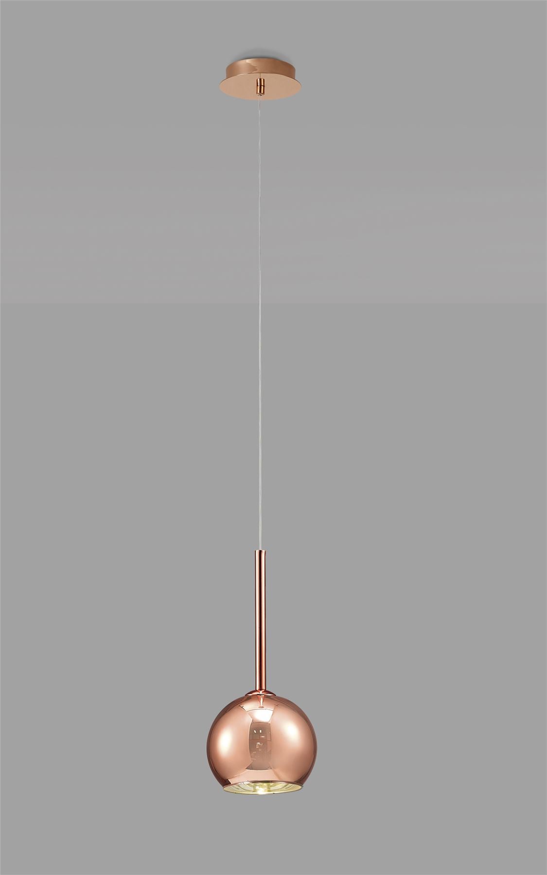 Deco Regina Single Pendant 1 Light G9 Copper/Copper Glass