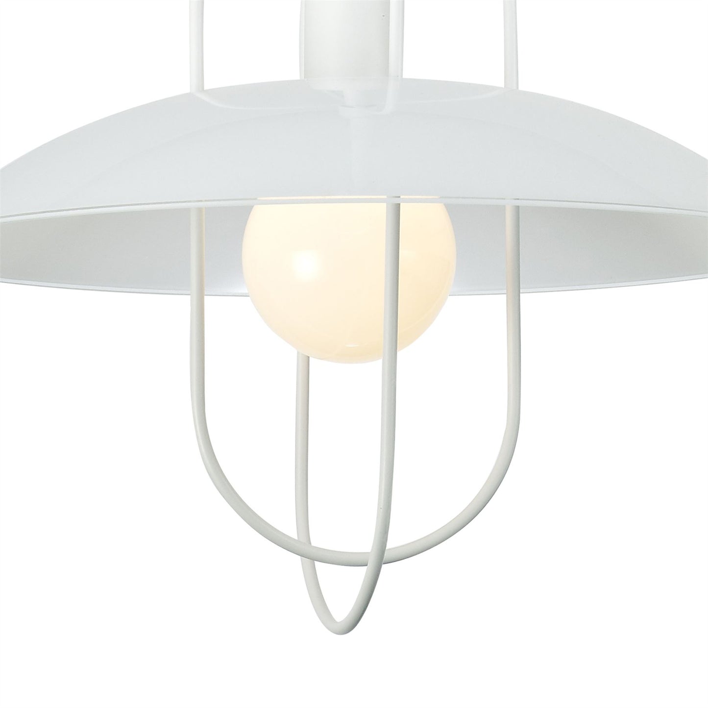 Deco Riva Rise & Fall Pendant 1 Light E27, Matt White/Opal White Glass Shade