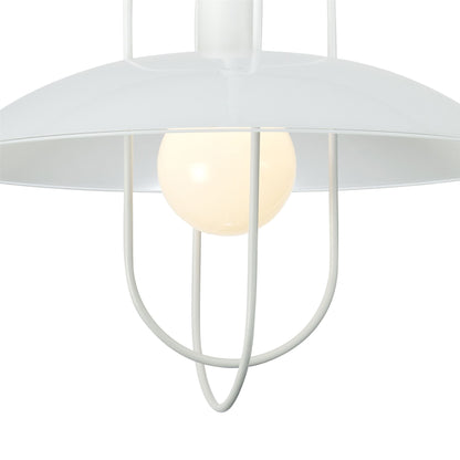 Deco Riva Rise & Fall Pendant 1 Light E27, Matt White/Opal White Glass Shade