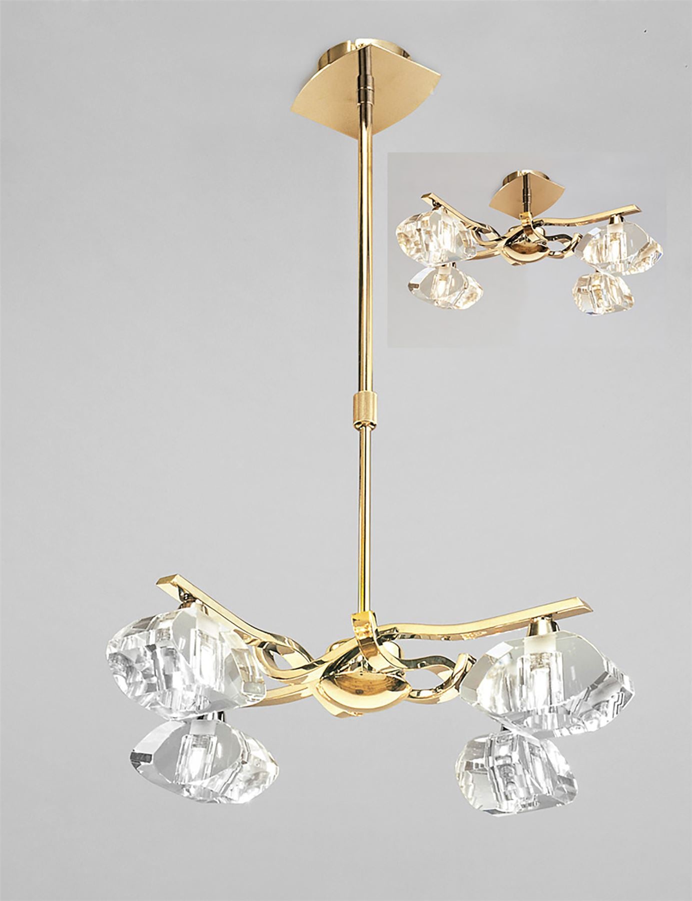 Mantra Alfa 43cm Telescopic 4 Light G9 French Gold