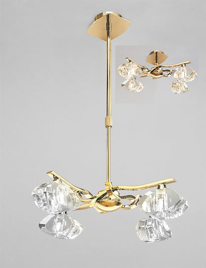 Mantra Alfa 43cm Telescopic 4 Light G9 French Gold